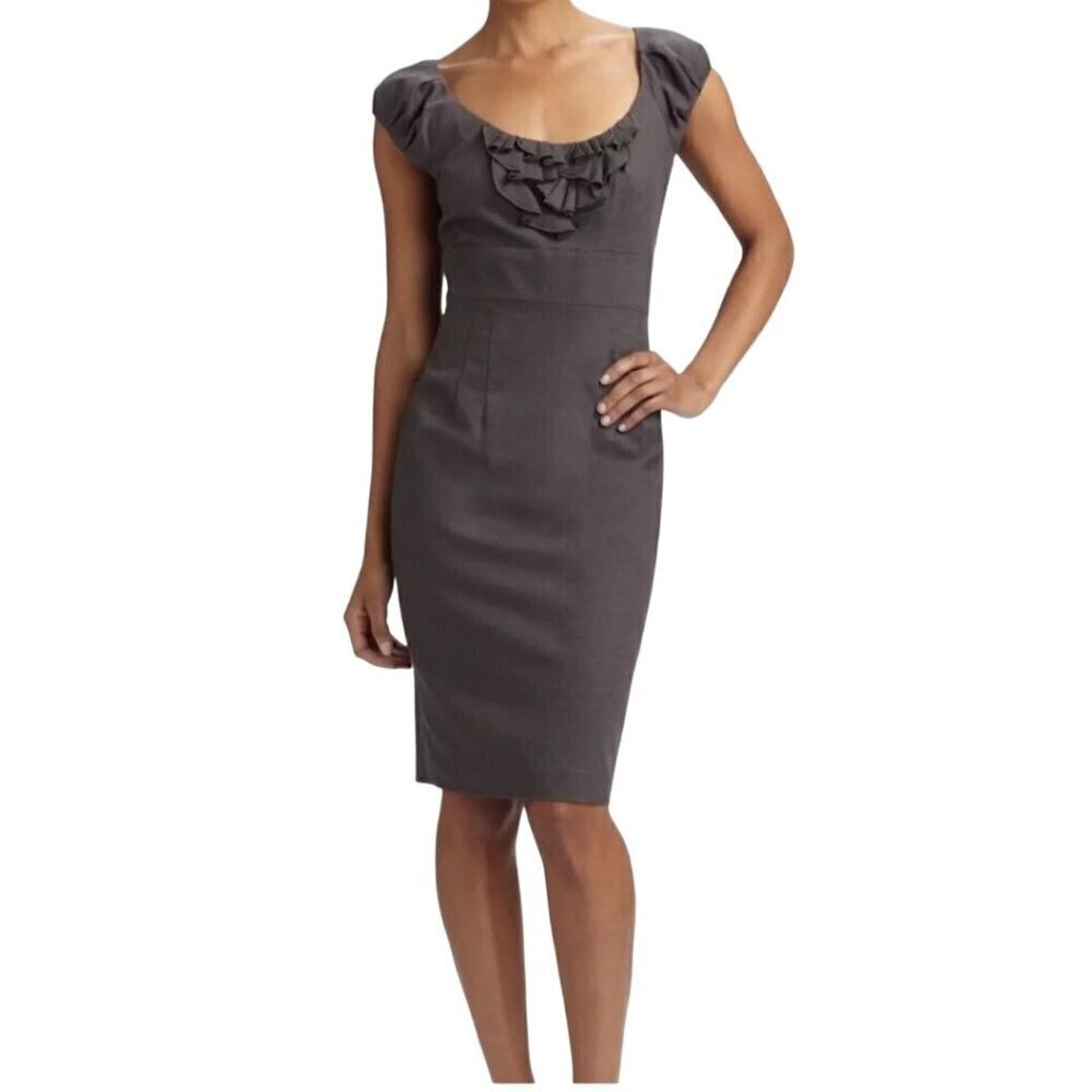 Rebecca Taylor Navy Pinstripe Desk To Date Sheath Dress Size 10 - Picture 4 of 7